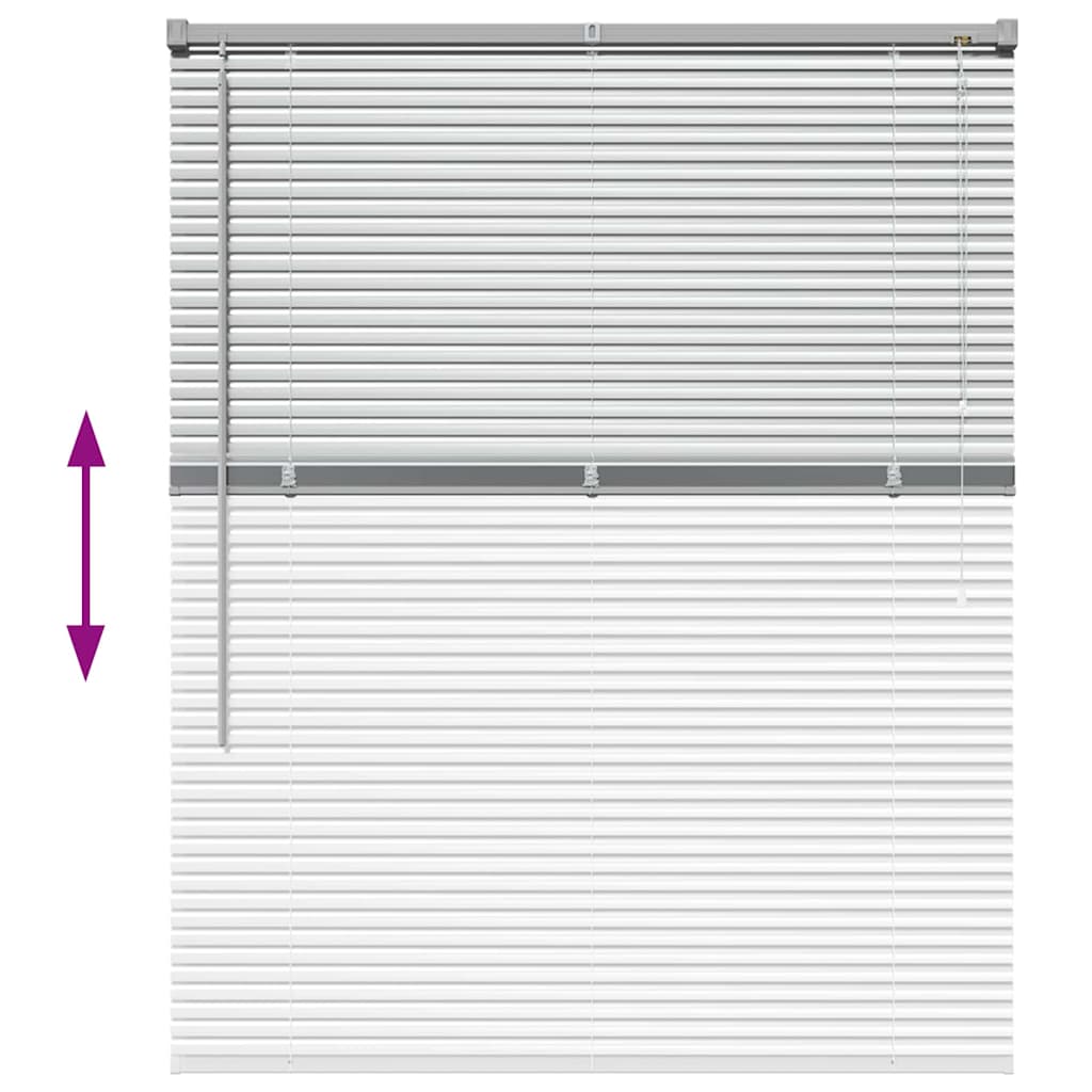 Venetian Blinds Height Adjustable Silver 130 x 100 cm Aluminium