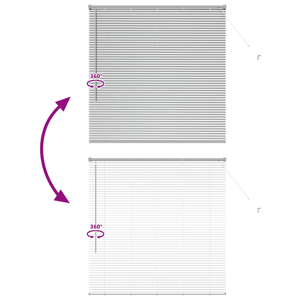 Venetian Blinds Height Adjustable Silver 130 x 125 cm Aluminium