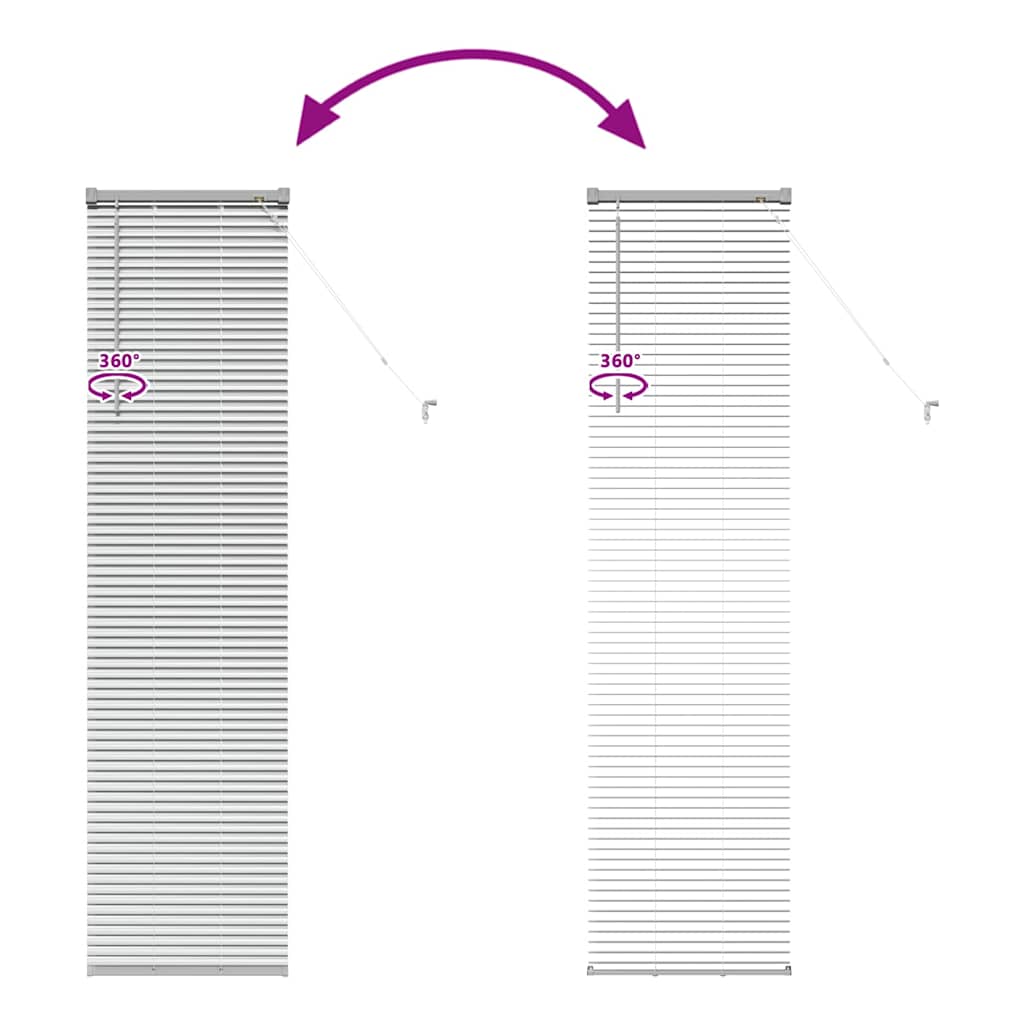 Venetian Blinds Height Adjustable Silver 175 x 45 cm Aluminium