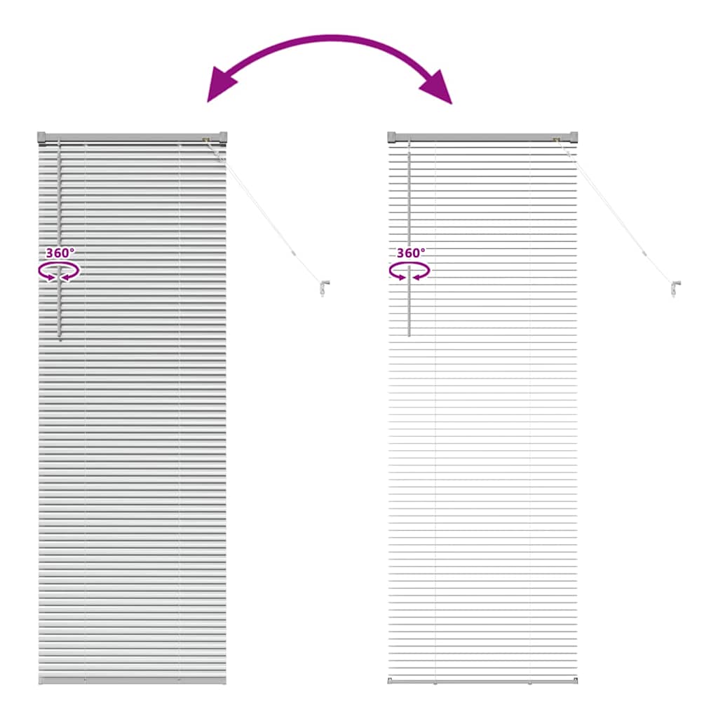 Venetian Blinds Height Adjustable Silver 175 x 65 cm Aluminium