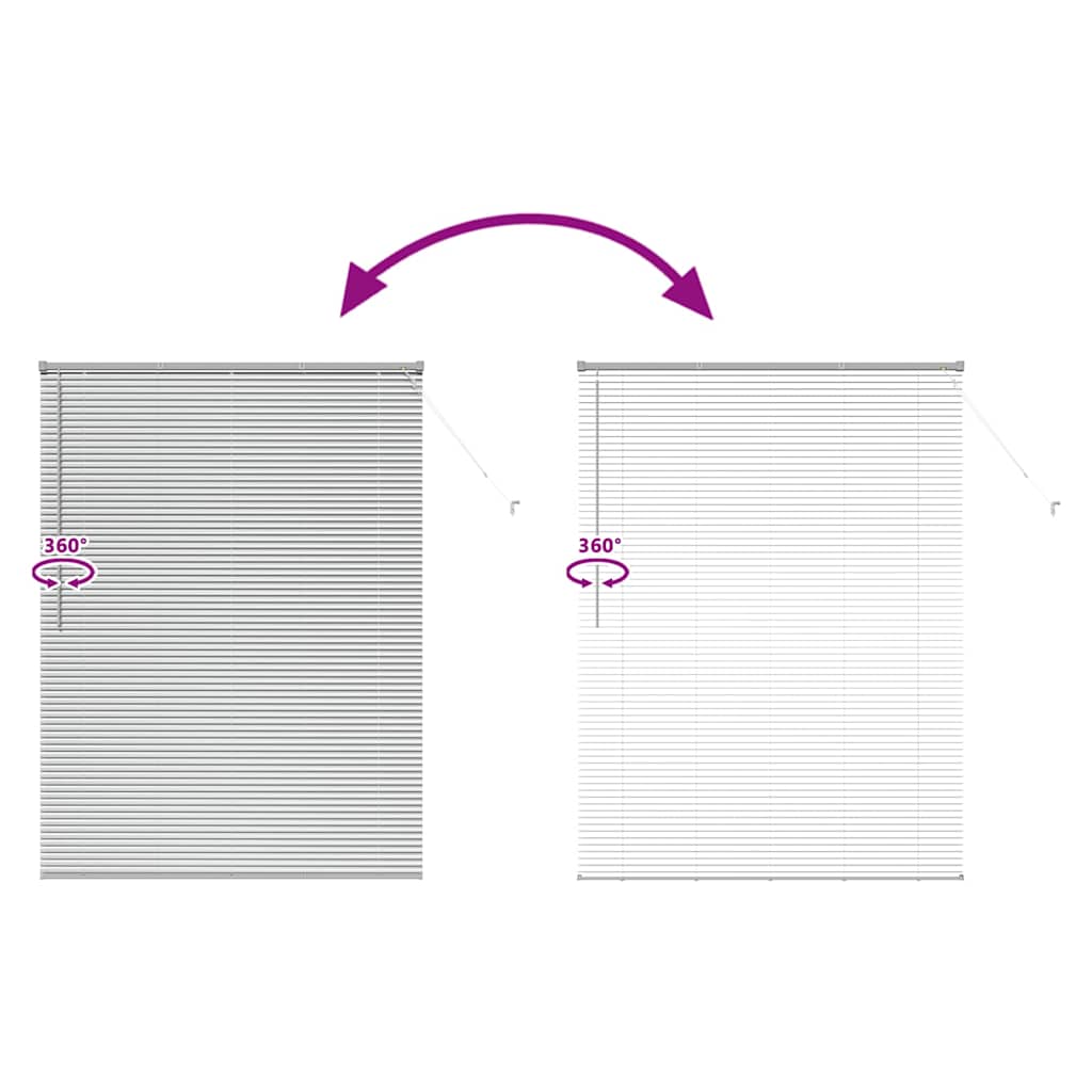 Venetian Blinds Height Adjustable Silver 175 x 130 cm Aluminium