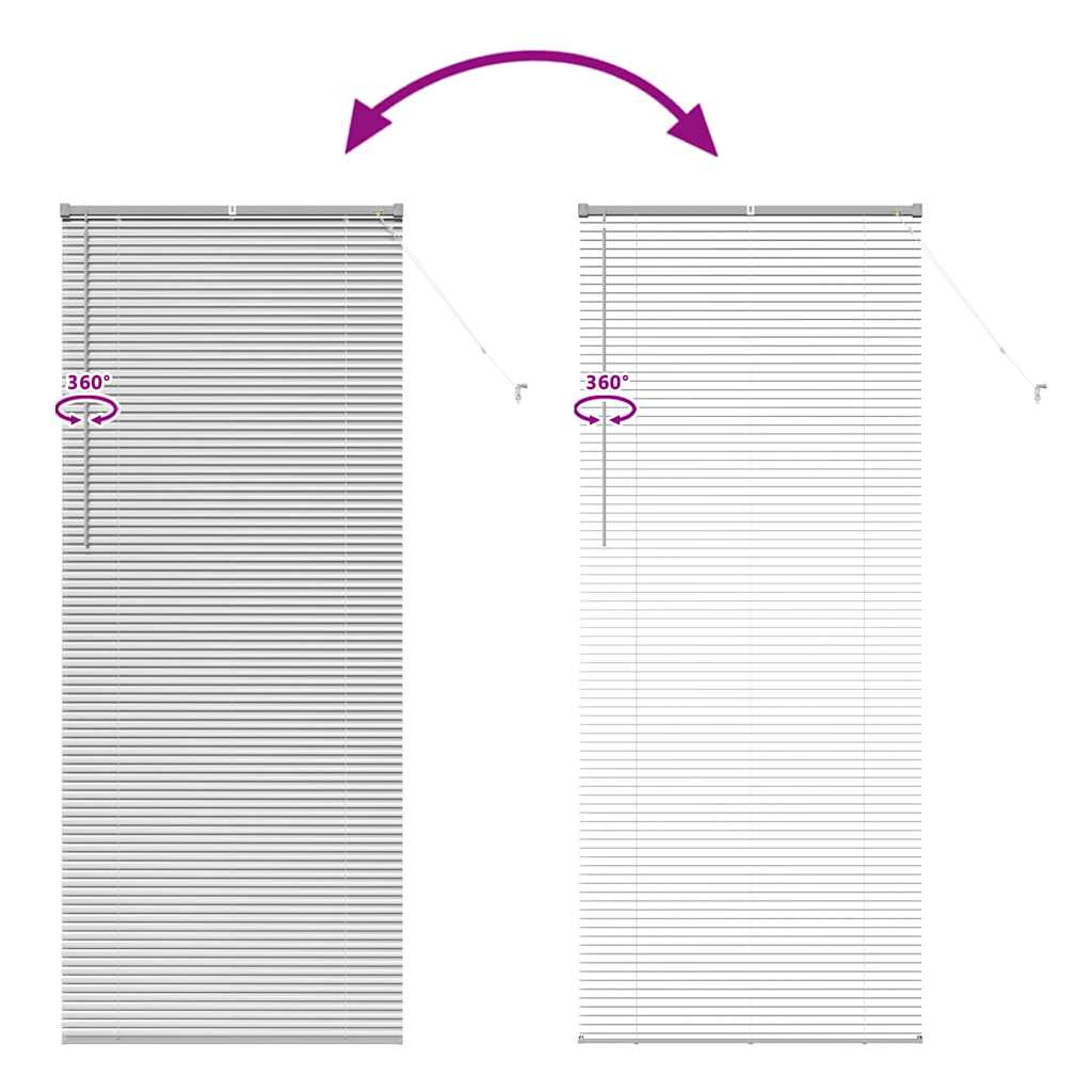 Venetian Blinds Height Adjustable Silver 220 x 85 cm Aluminium