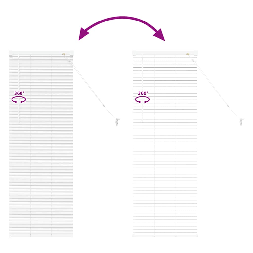 Venetian Blinds Height Adjustable White 130 x 45 cm Aluminium