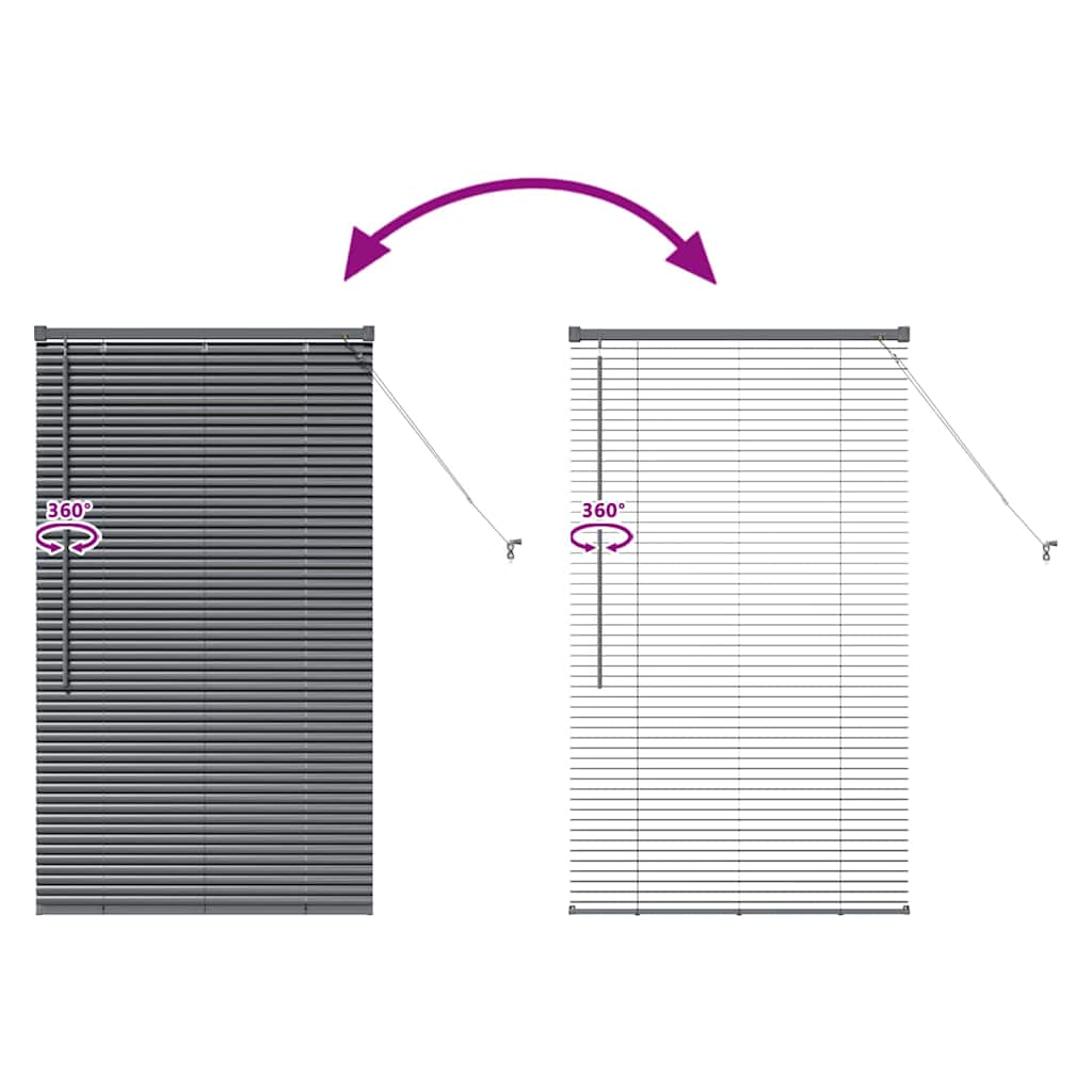 Venetian Blinds Manual Dark Grey 130 x 80 cm Aluminium