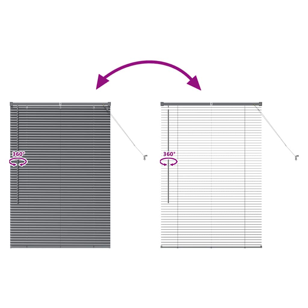 Venetian Blinds Manual Dark Grey 130 x 90 cm Aluminium