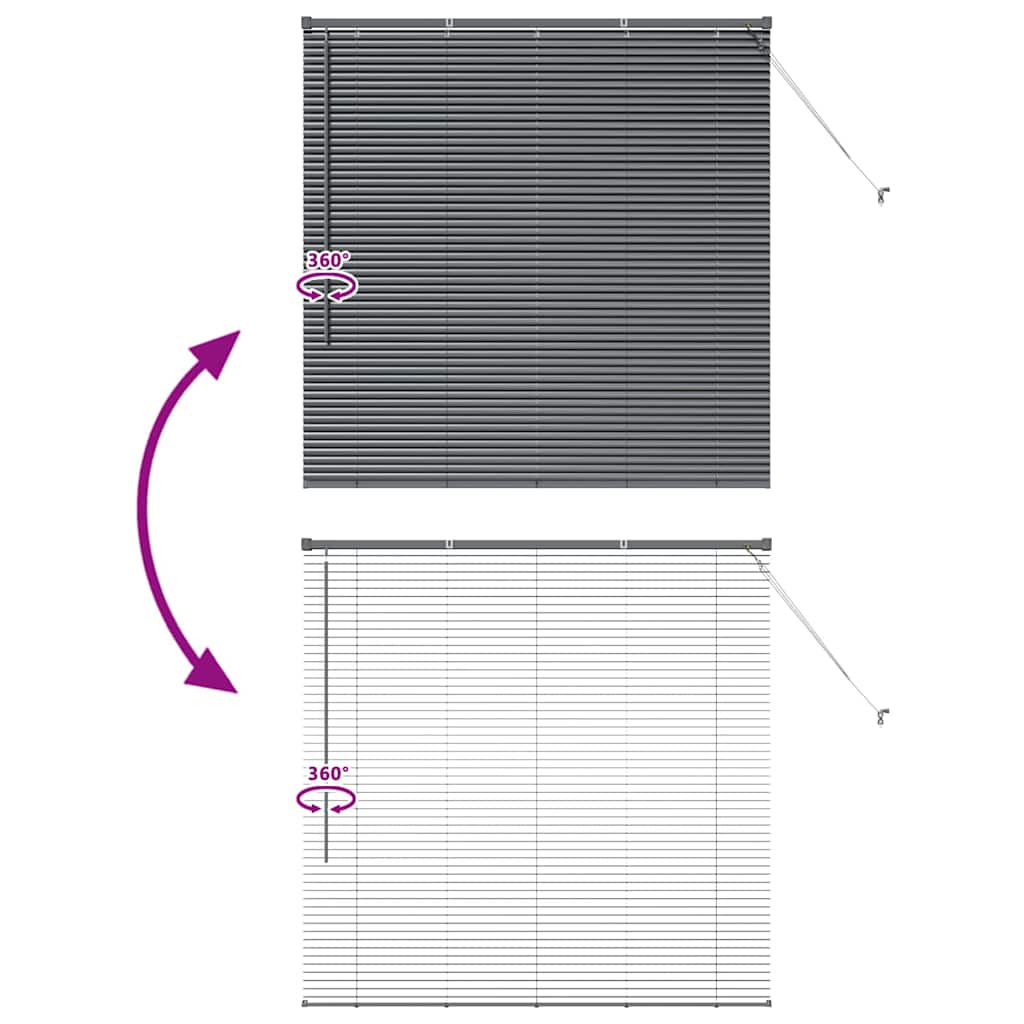 Venetian Blinds Manual Dark Grey 130 x 135 cm Aluminium