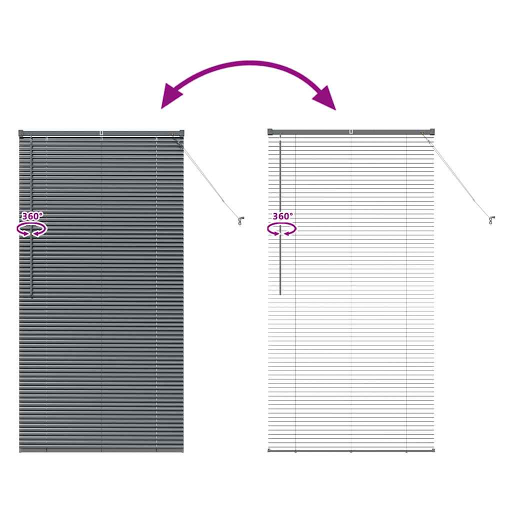 Venetian Blinds Manual Dark Grey 175 x 85 cm Aluminium