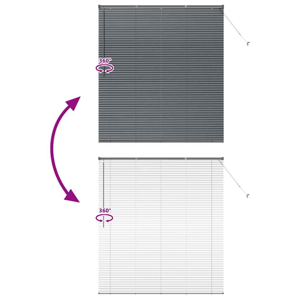 Venetian Blinds Manual Dark Grey 175 x 155 cm Aluminium