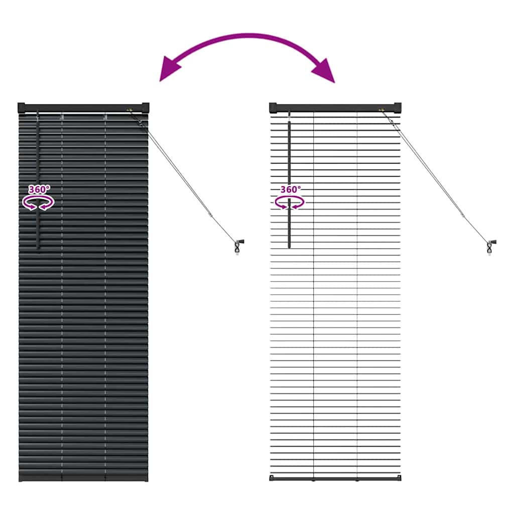 Venetian Blinds Black 130 x 40 cm Aluminium