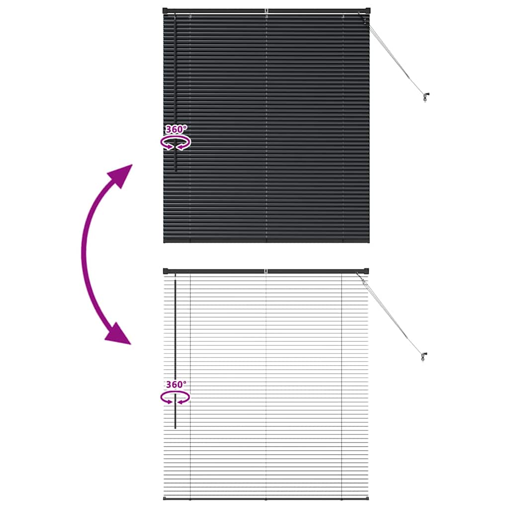 Venetian Blinds Height Adjustable Black 130 x 110 cm Aluminium