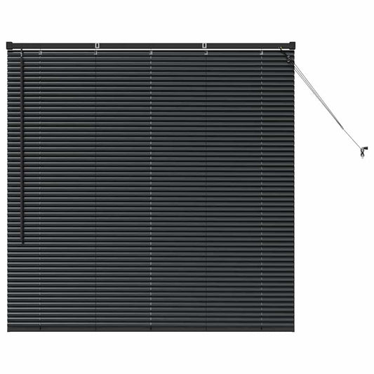 Venetian Blind Black 130 x 125 cm 25 mm Aluminium Venetian Blind Black 130 x 125 cm 25 mm Aluminium