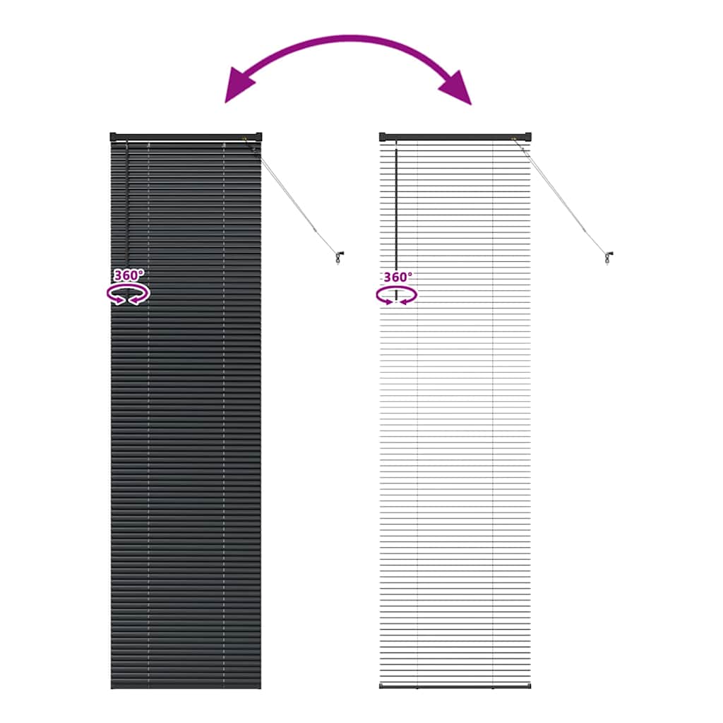 Venetian Blinds Black 220 x 65 cm Aluminium