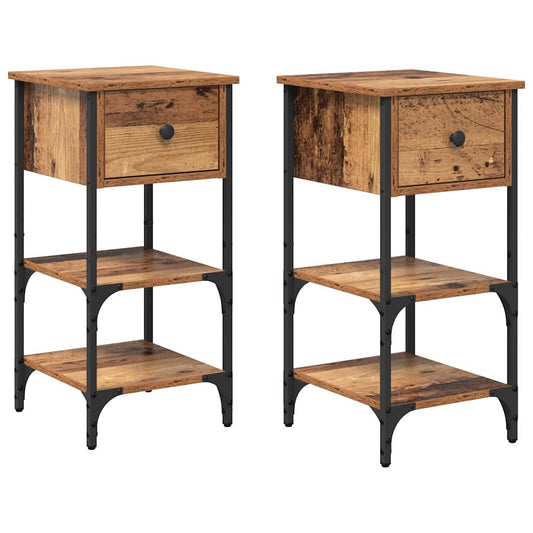 Bedside Cabinet 2 pcs Brown 33.5 x 36 x 70 cm Engineered Wood Bedside Cabinet 2 pcs Brown 33.5 x 36 x 70 cm Engineered Wood
