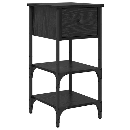 Bedside Cabinet Black Oak 33.5 x 36 x 70 cm Engineered Wood Bedside Cabinet Black Oak 33.5 x 36 x 70 cm Engineered Wood