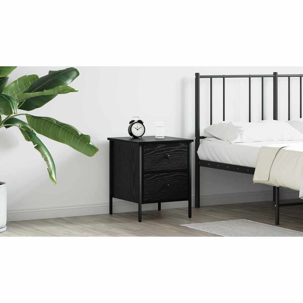 Bedside Cabinet with Drawer Black oak 40 x 42 x 50 cm