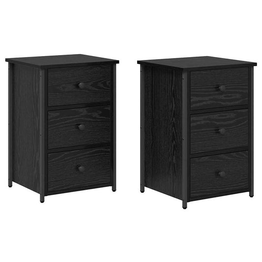 Bedside Cabinet with Drawer 2 pcs Black Oak 40 x 36 x 60 cm Bedside Cabinet with Drawer 2 pcs Black Oak 40 x 36 x 60 cm