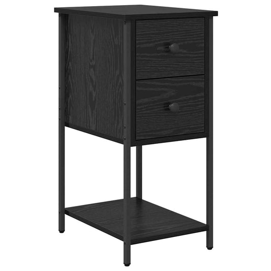 Bedside Cabinet Black oak 32 x 42 x 70 cm Engineered wood Bedside Cabinet Black oak 32 x 42 x 70 cm Engineered wood