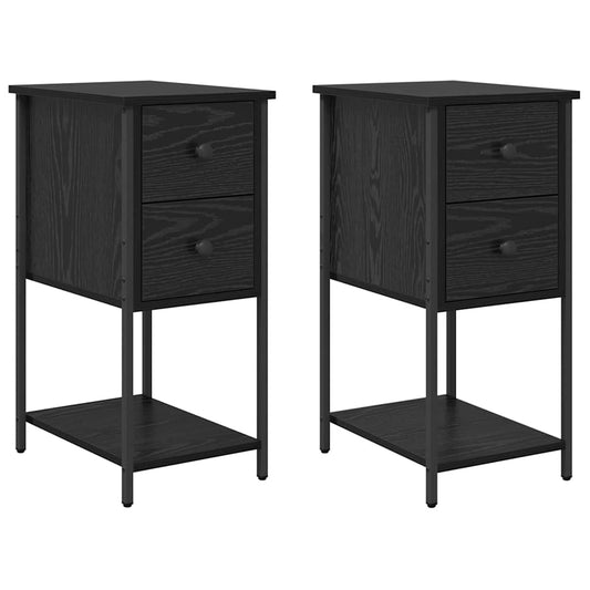 Bedside Cabinet 2 pcs Black oak 32 x 42 x 70 cm Engineered wood Bedside Cabinet 2 pcs Black oak 32 x 42 x 70 cm Engineered wood