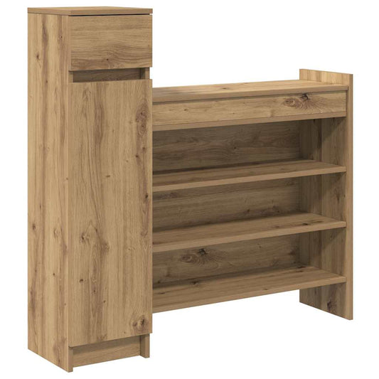 Shoe Cabinet Artisan Oak 100.5 x 28 x 100 cm Engineered Wood Shoe Cabinet Artisan Oak 100.5 x 28 x 100 cm Engineered Wood
