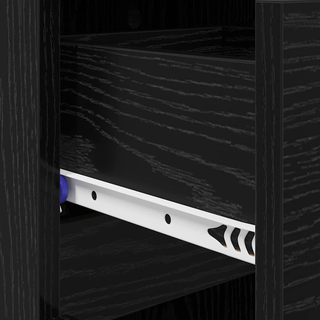 Shoe Cabinet Black Oak 100.5 x 28 x 100 cm Engineered Wood