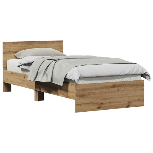 Bed Frame Artisan Oak 90 x 190 cm Engineered Wood Bed Frame Artisan Oak 90 x 190 cm Engineered Wood