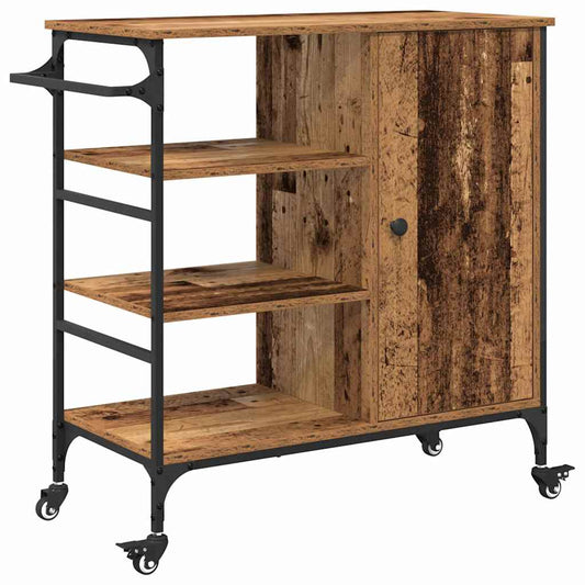 Kitchen Trolley Old Wood 87.5 x 39 x 84.5 cm Engineered Wood Kitchen Trolley Old Wood 87.5 x 39 x 84.5 cm Engineered Wood
