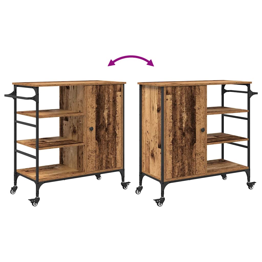 Kitchen Trolley Old Wood 87.5 x 39 x 84.5 cm Engineered Wood