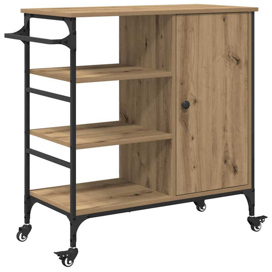 Kitchen Trolley Artisan Oak 87.5 x 39 x 84.5 cm Engineered Wood Kitchen Trolley Artisan Oak 87.5 x 39 x 84.5 cm Engineered Wood
