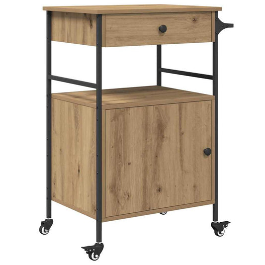 Kitchen Trolley Artisan Oak 56 x 43 x 89.5 cm Engineered Wood Kitchen Trolley Artisan Oak 56 x 43 x 89.5 cm Engineered Wood