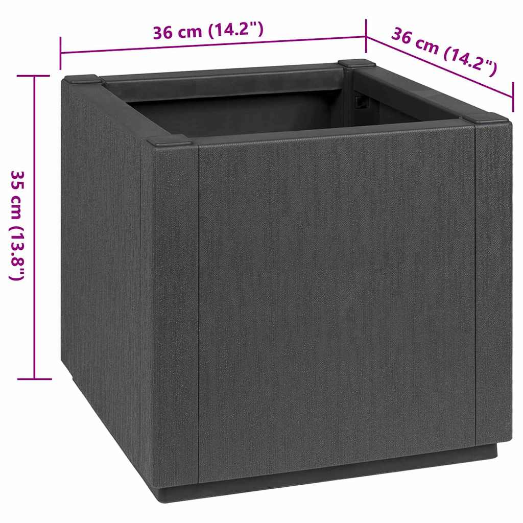 Flower Box Dark Grey 36 x 36 x 35 cm Plastic