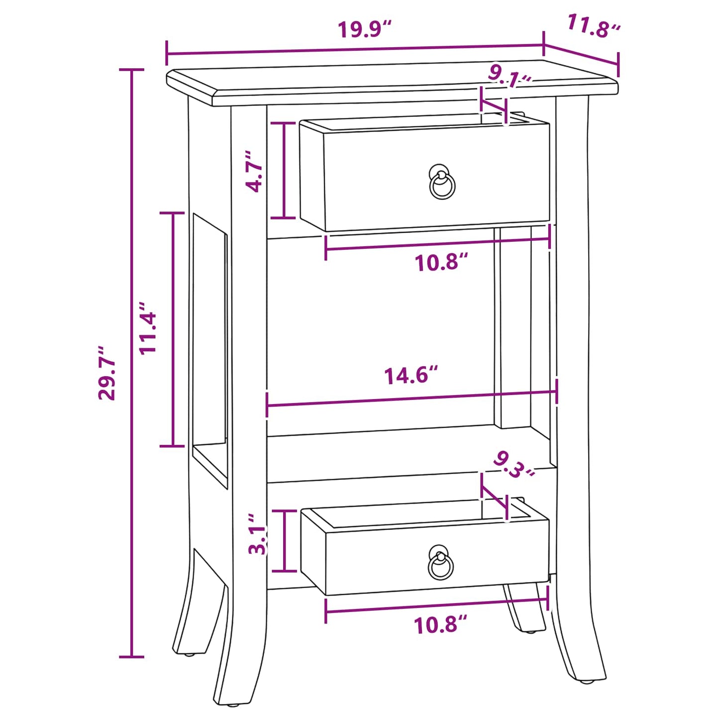 Console Table Natural 50.5 x 30 x 75.5 cm Solid Mahogany Wood