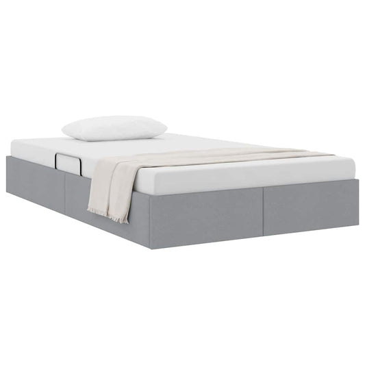 Storage Bed with Mattress Light Grey 120 x 200 cm Fabric Storage Bed with Mattress Light Grey 120 x 200 cm Fabric