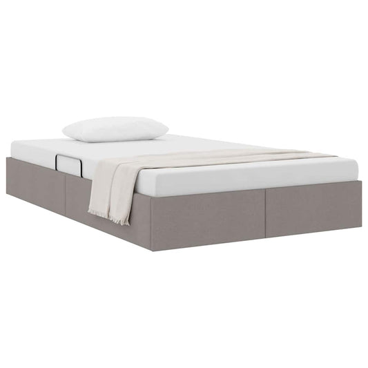 Storage Bed with Mattress Taupe 120 x 200 cm Fabric Storage Bed with Mattress Taupe 120 x 200 cm Fabric
