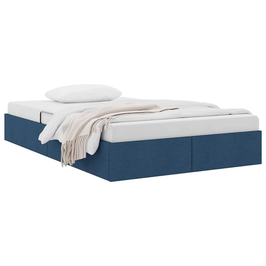 Storage Bed with Mattress with Storage Blue 120 x 200 cm Fabric Storage Bed with Mattress with Storage Blue 120 x 200 cm Fabric
