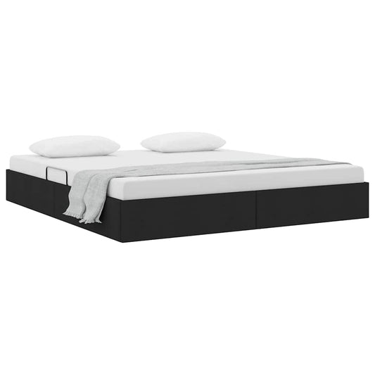 Storage Bed with Mattress Black 180 x 200 cm Fabric Storage Bed with Mattress Black 180 x 200 cm Fabric