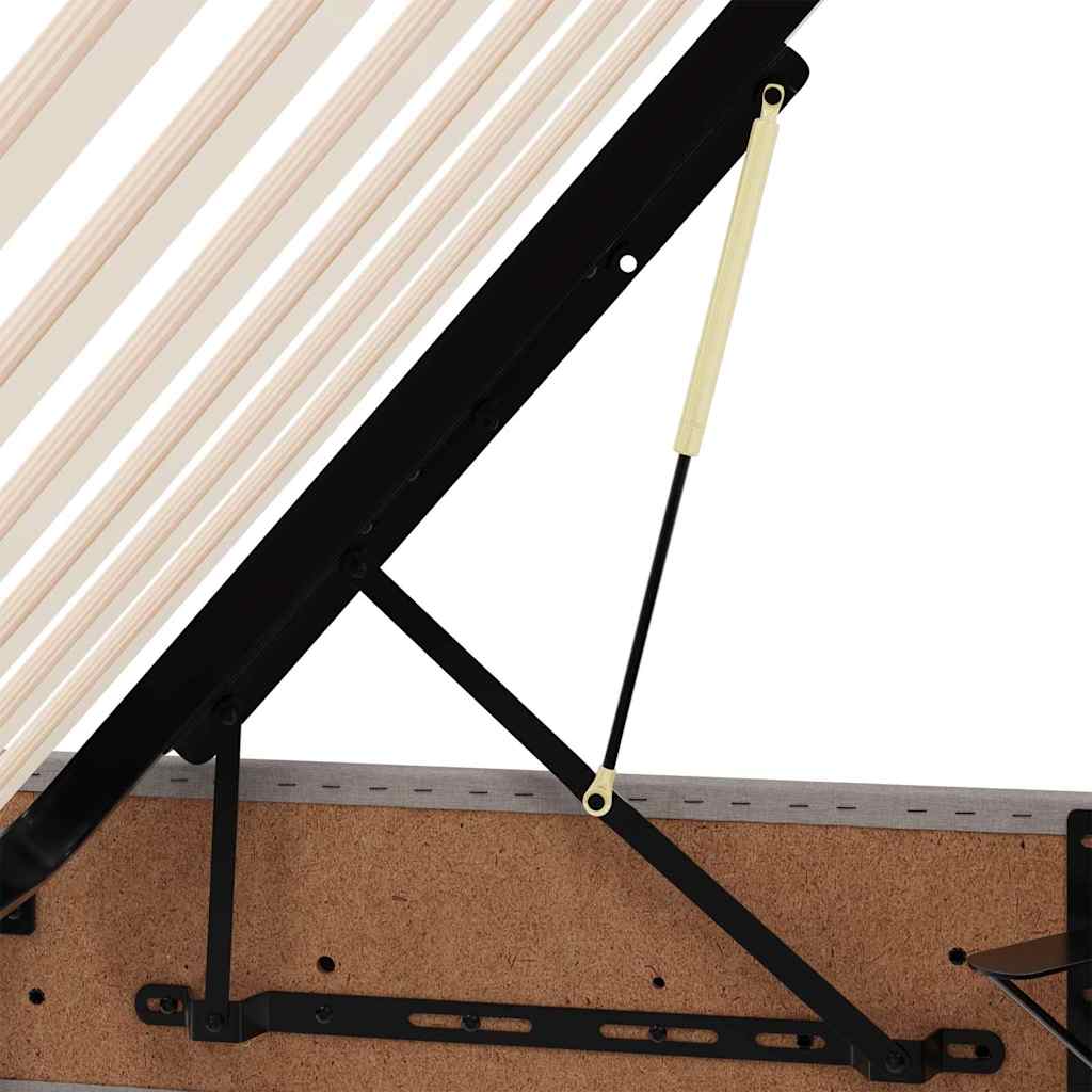 Storage Bed with Mattress Taupe 180 x 200 cm Fabric
