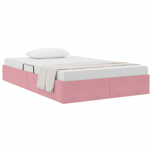 Storage Bed with Mattress with Storage Pink 120 x 200 cm Velvet Storage Bed with Mattress with Storage Pink 120 x 200 cm Velvet