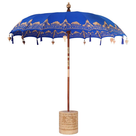 Balinese Parasol with Base Blue 215 x 215 x 260 cm Balinese Parasol with Base Blue 215 x 215 x 260 cm