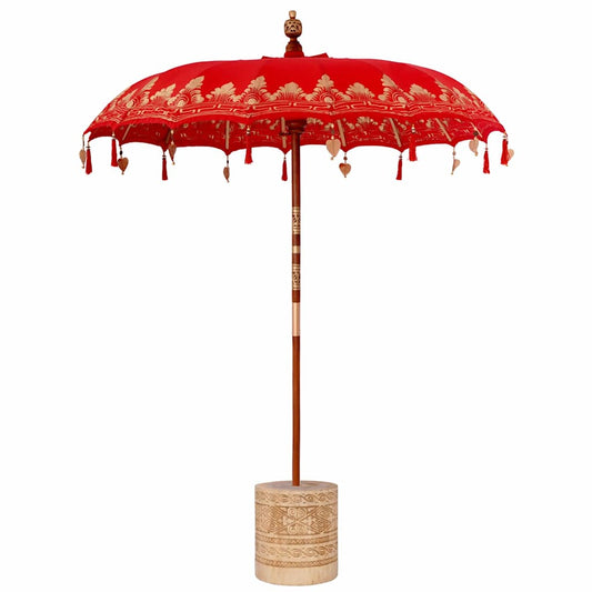 Balinese Parasol Red 180-190 cm Cotton and solid wood Balinese Parasol Red 180-190 cm Cotton and solid wood