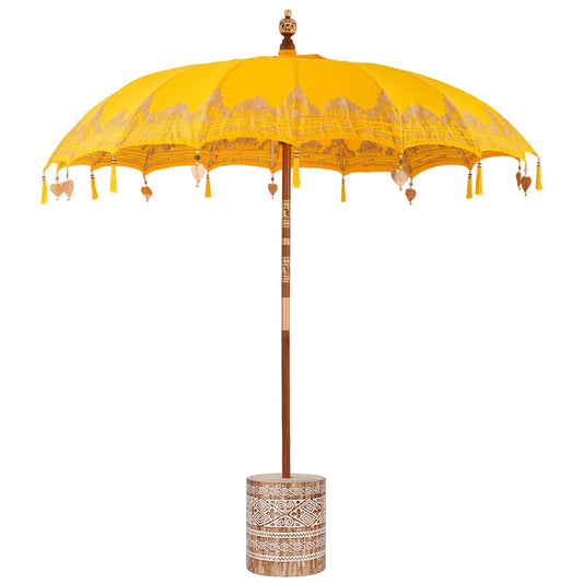 Balinese Parasol with Base Yellow 215 x 215 x 260 cm Balinese Parasol with Base Yellow 215 x 215 x 260 cm