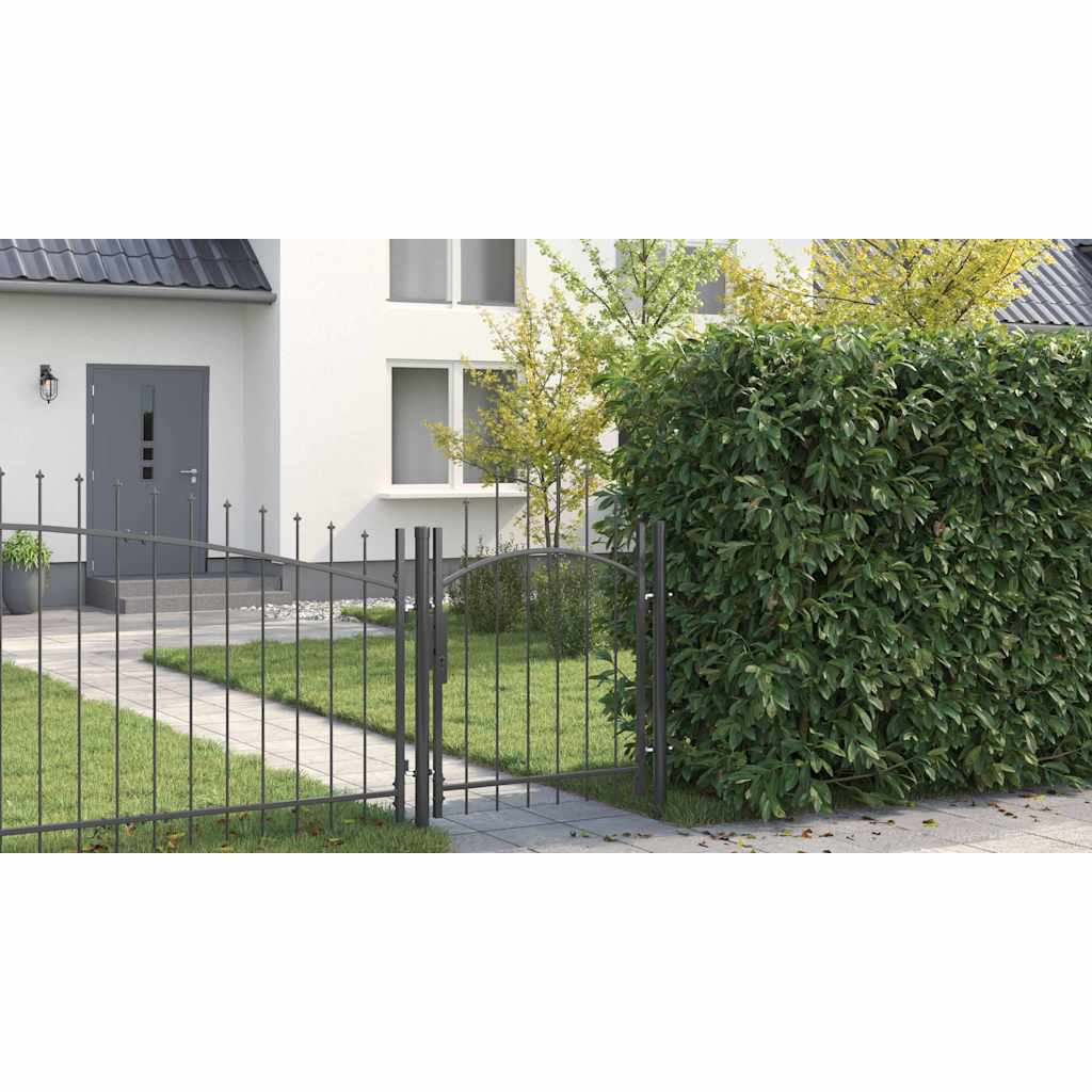 Garden Gate with Lock Woerden Grey 125 x 100 cm Steel