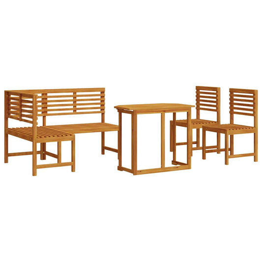 Garden Bench Set 4 pcs Brown Solid acacia wood Garden Bench Set 4 pcs Brown Solid acacia wood