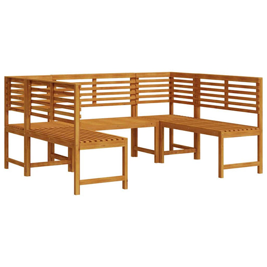 Garden Bench Set 5 pcs Brown Solid Acacia Wood Garden Bench Set 5 pcs Brown Solid Acacia Wood