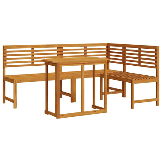 Garden Bench Set 3 pcs Brown Solid Acacia Wood Garden Bench Set 3 pcs Brown Solid Acacia Wood