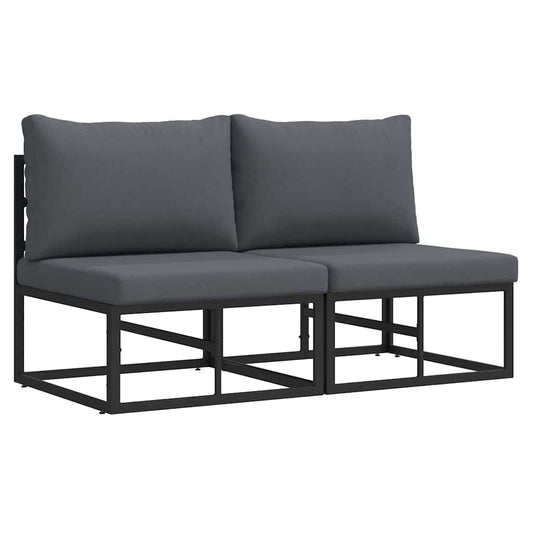 Outdoor Furniture 2 pcs Black 70 x 71.5 x 71 cm Metal Outdoor Furniture 2 pcs Black 70 x 71.5 x 71 cm Metal