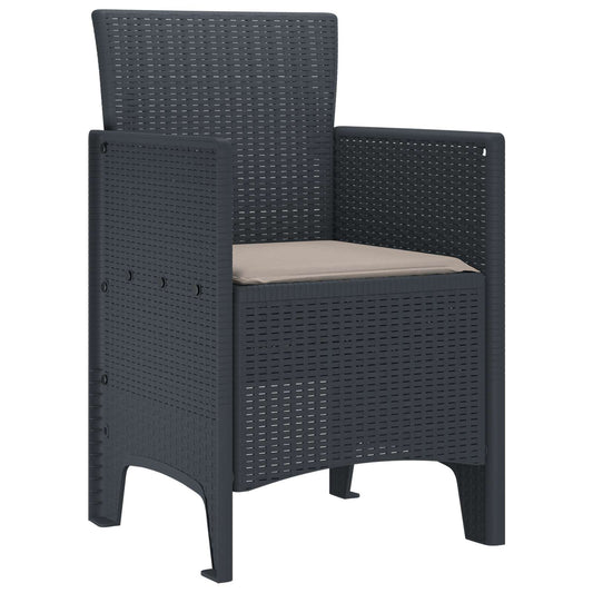 Garden Chair 2 pcs Anthracite 53 x 49 x 85 cm Polypropylene Garden Chair 2 pcs Anthracite 53 x 49 x 85 cm Polypropylene