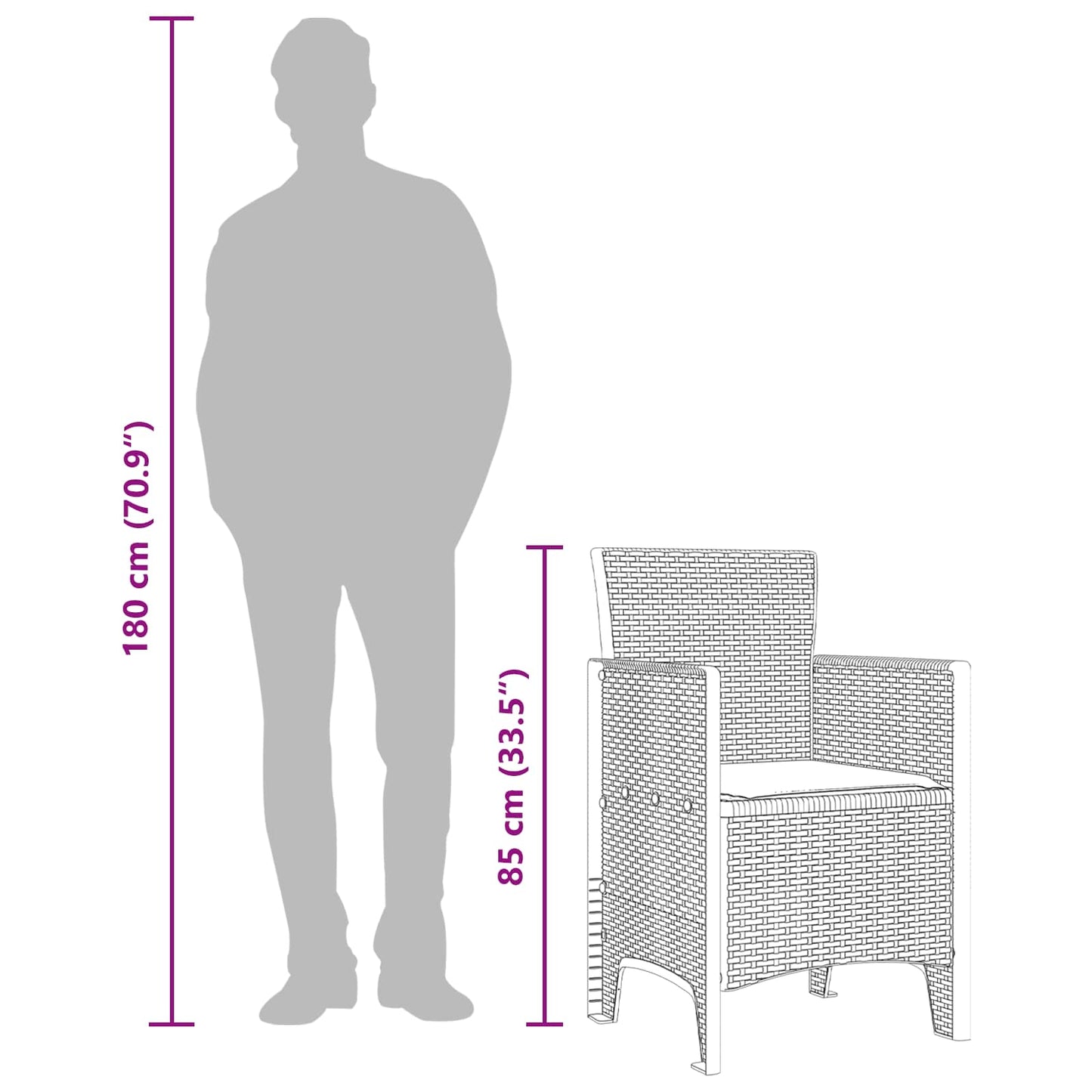 Garden Chair 2 pcs Anthracite 53 x 49 x 85 cm Polypropylene