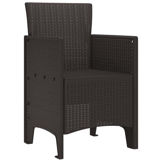 Garden Chair 4 pcs Brown Polypropylene Garden Chair 4 pcs Brown Polypropylene