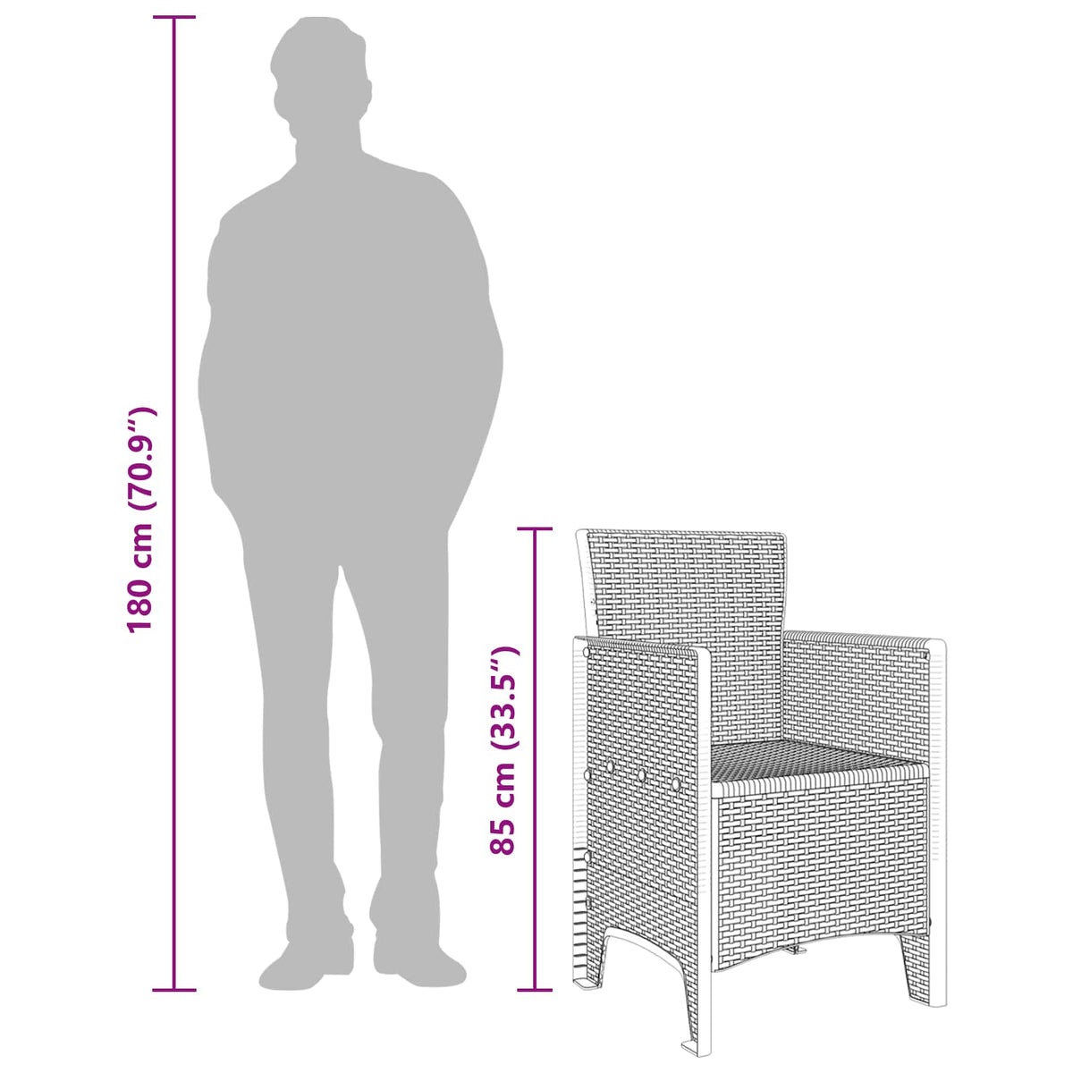 Garden Chair 4 pcs Brown Polypropylene