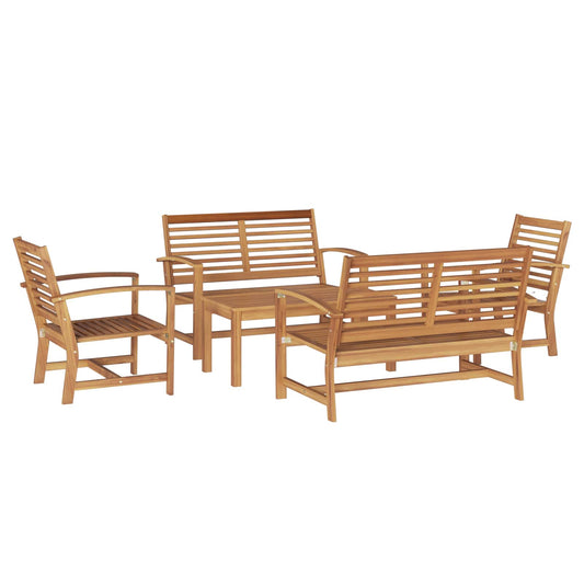 Garden Sofa Set 5 pcs Natural Solid Teak Wood Garden Sofa Set 5 pcs Natural Solid Teak Wood
